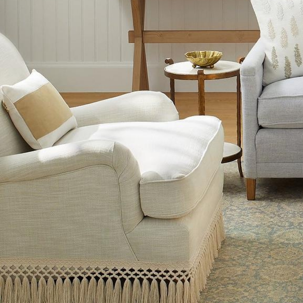 Serena and Lily North Lake Pillow Cover, Linen/ Leather, Orig $158